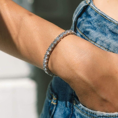 TENNISBRACELET 5MM - VITT GULD